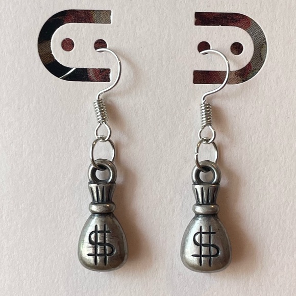 Money Bag 💰 Earrings - Picture 1 of 5